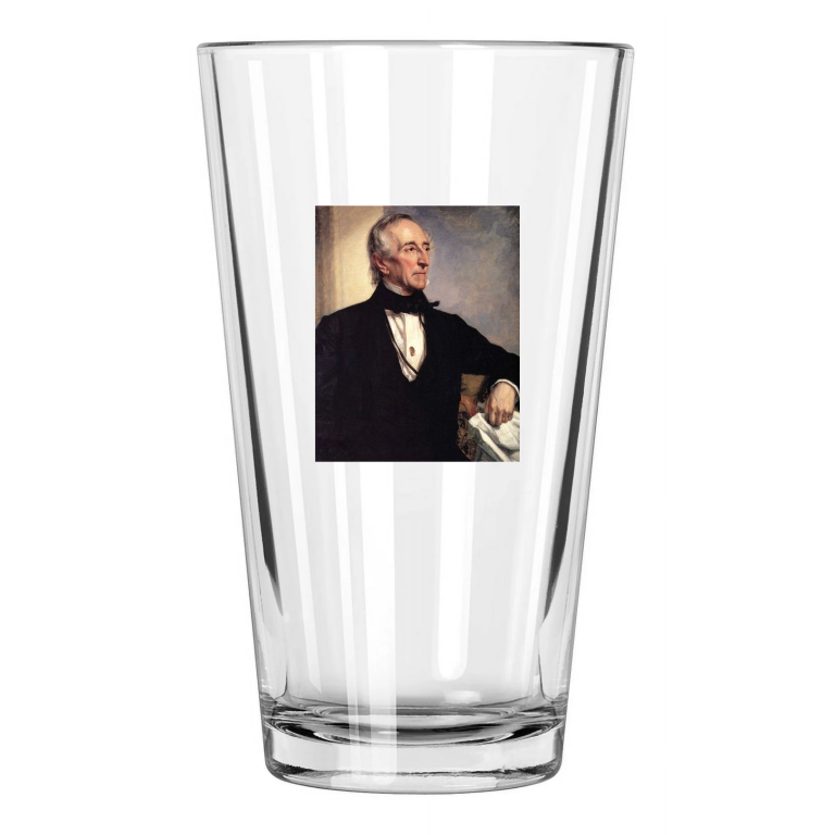 10Th Us President John Tyler Photo Painting Pint Beer Drinking Glass