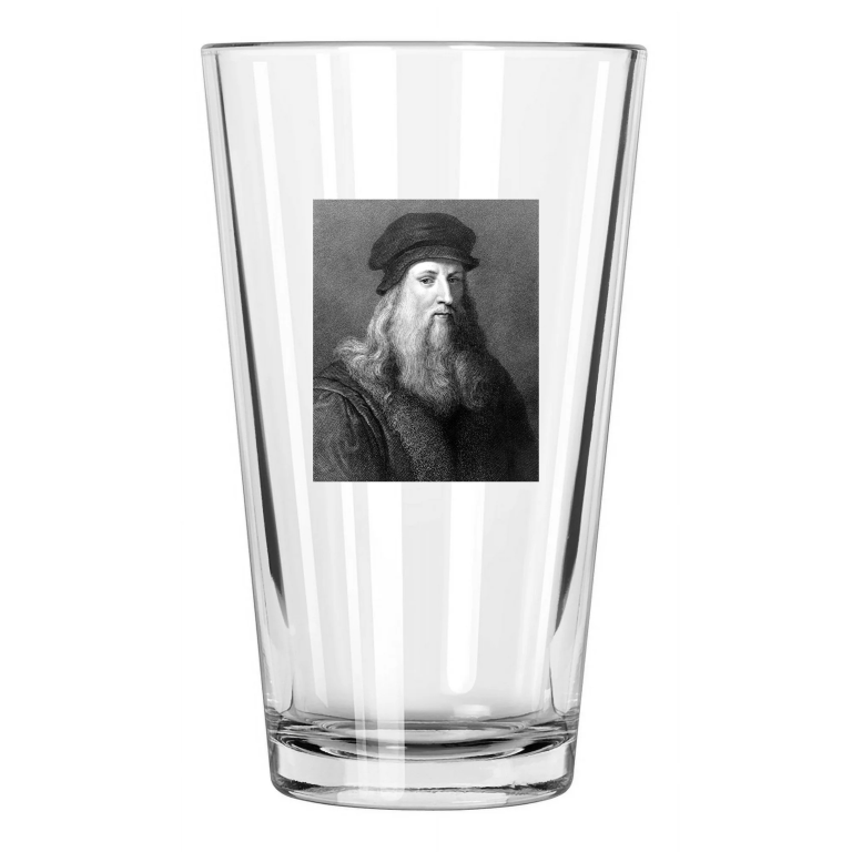 1510 Painter Architect Leonardo Da Vinci Genius Science Pint Beer Drinking Glass