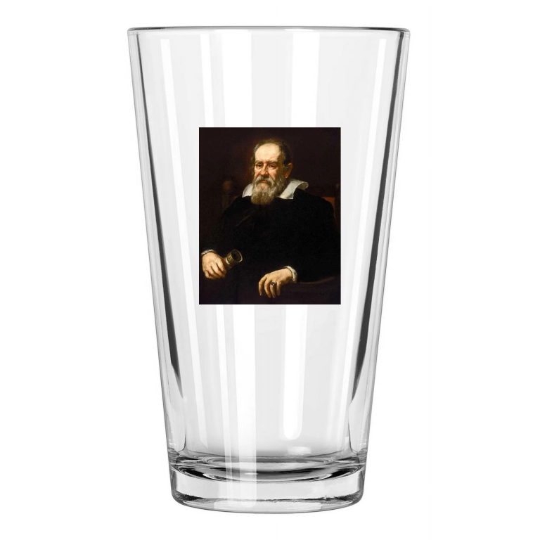 1636 Science Philosophy Galileo Galilei Photo Painting Pint Beer Drinking Glass