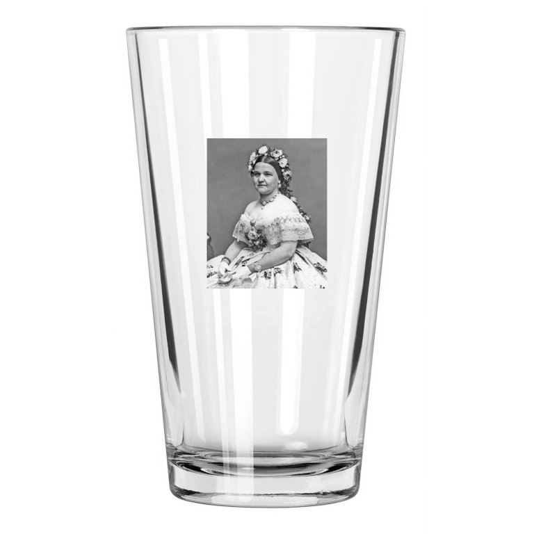 16Th First Lady Mary Todd Lincoln Photo Wife Of Abraham Pint Beer Drinking Glass