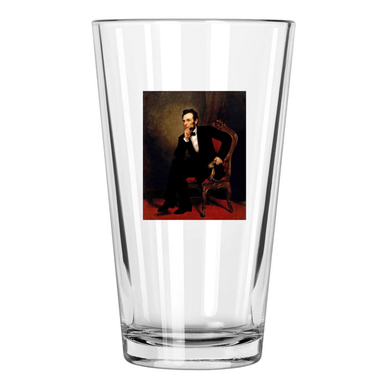 16Th Us President Abraham Lincoln Photo Political Pint Beer Drinking Glass