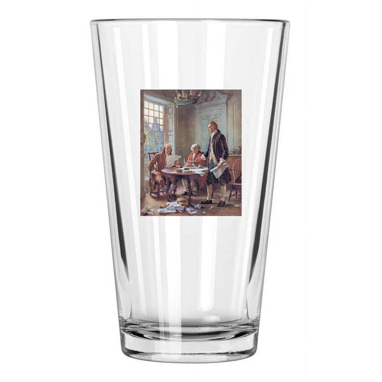 1776 Benjamin Franklin John Adams Thomas Jefferson Declaration Pint Beer Glass