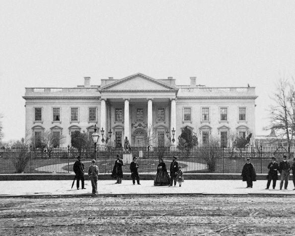 1860 Washington D.C. White House Glossy Photo North Facade Print Poster