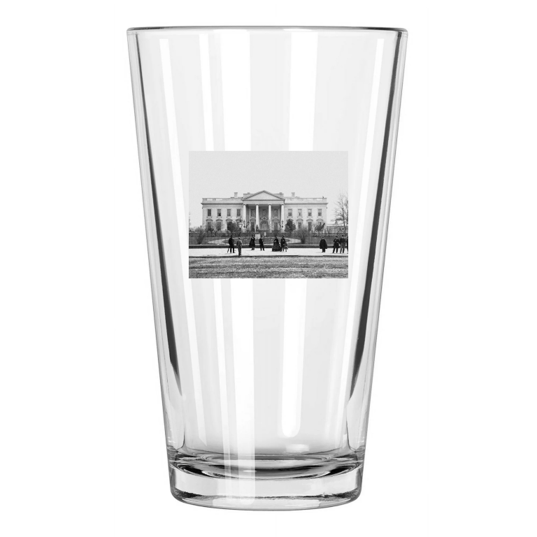 1860 Washington D.C. White House Photo North Facade Pint Beer Drinking Glass