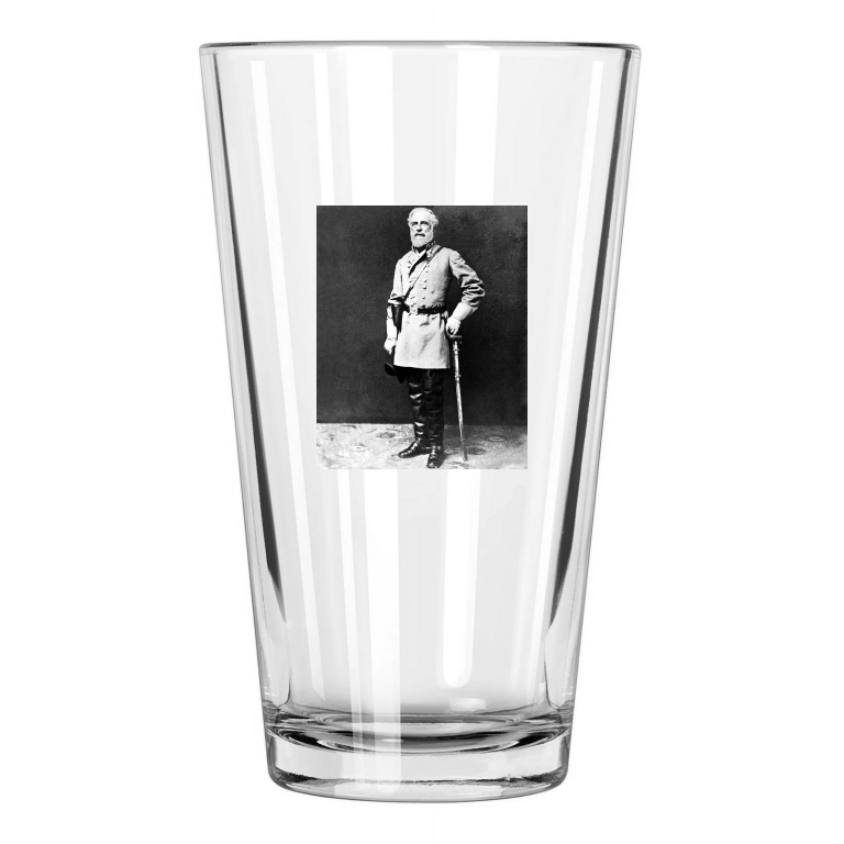 1863 Civil War Confederate General Robert E Lee Military Pint Beer Glass