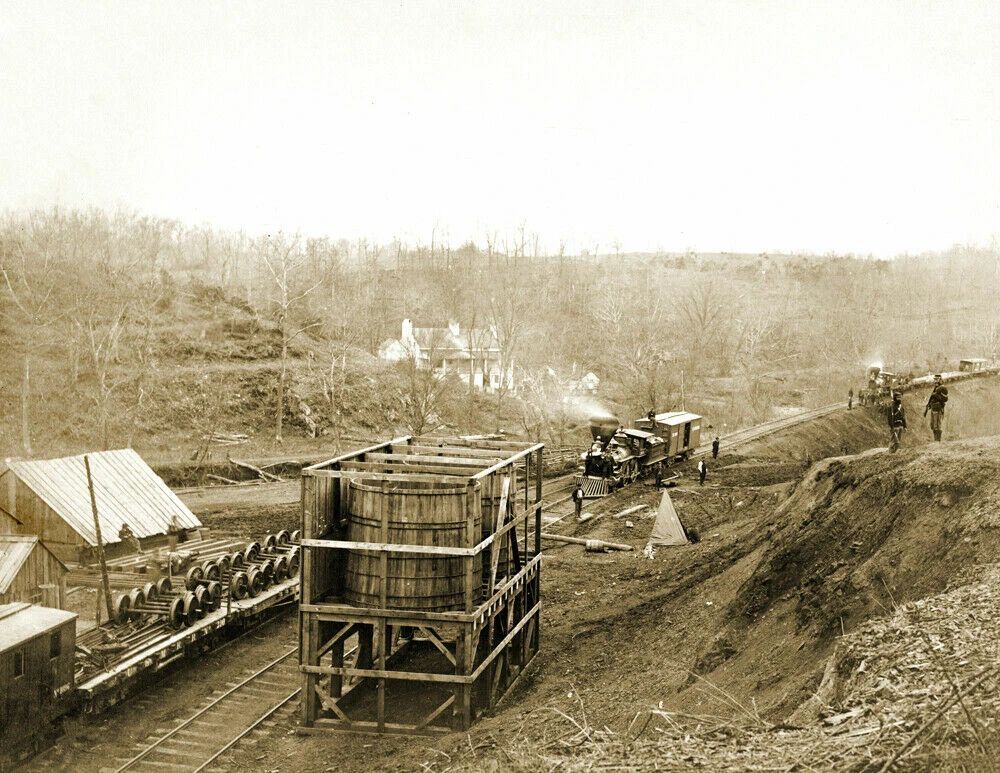 1865 Orange & Alexandria Railroad Va Old Vintage Train Photo Reprint
