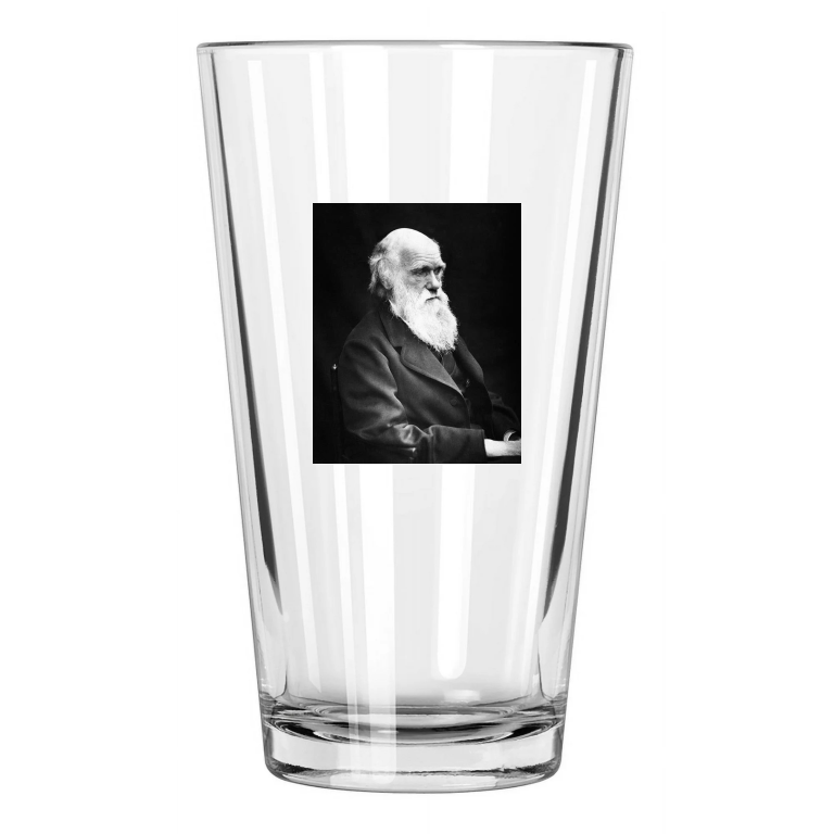 1869 Scientist Charles Robert Darwin Photo Evolution Pint Beer Drinking Glass