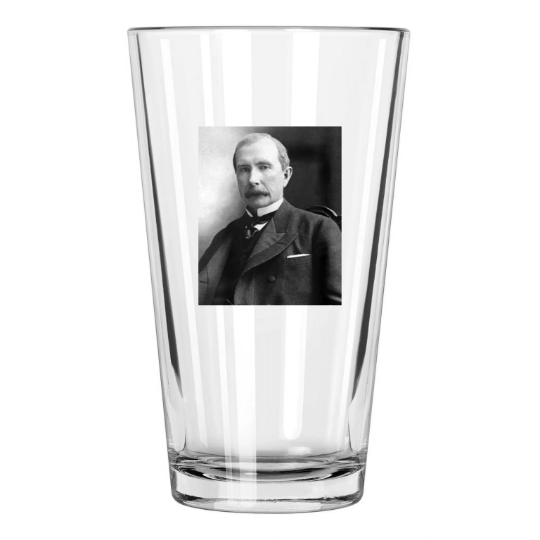 1885 Businessman John D Rockefeller Standard Oil Co. Pint Beer Drinking Glass