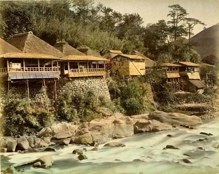 1887 Japan Tea Houses Japanese Asian History Classic Retro Picture Photo