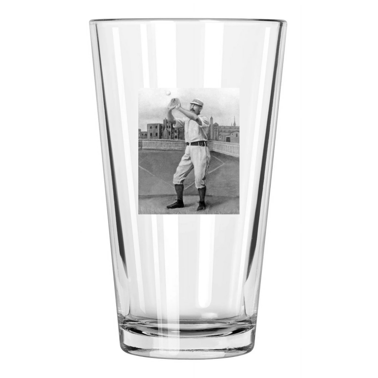 1887 New York Gothams William 'Buck' Ewing Vintage Pint Beer Drinking Glass