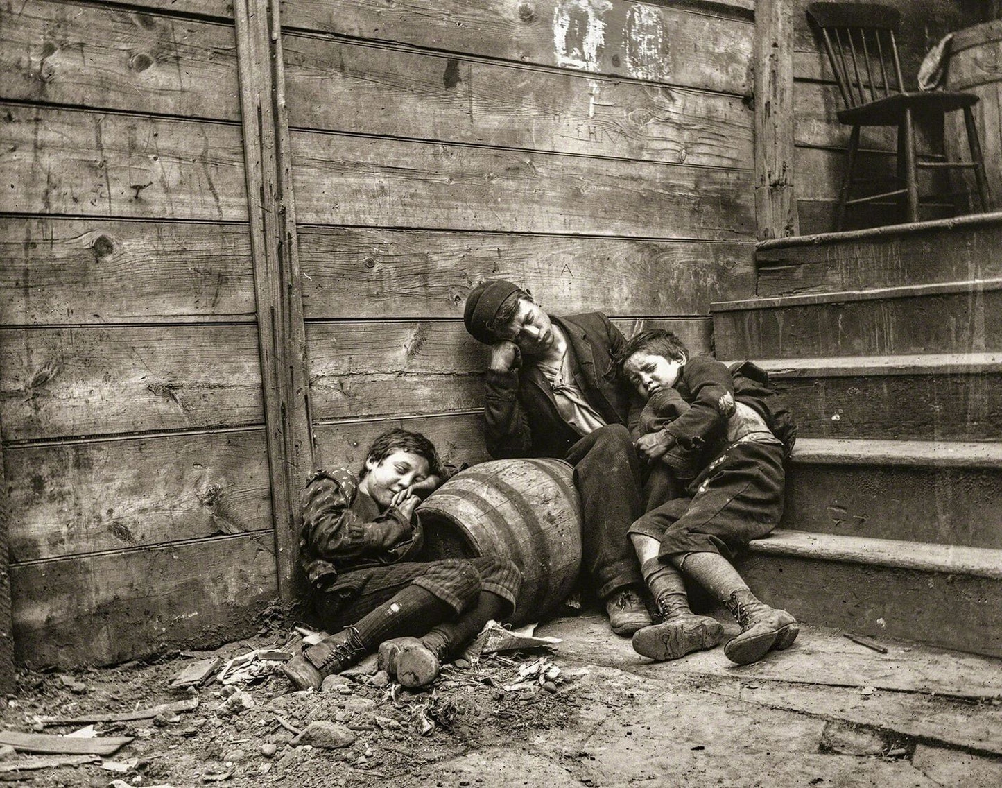 1888 Homeless Children Mulberry St New York Classic Historic Picture Photo
