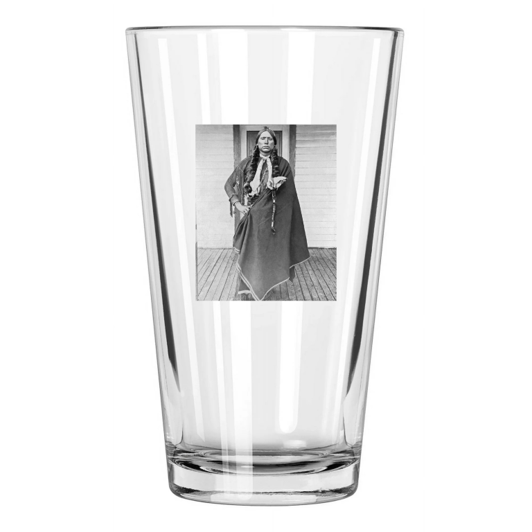 1890 Comanche Chief Quanah Parker Photo Native American Pint Beer Drinking Glass