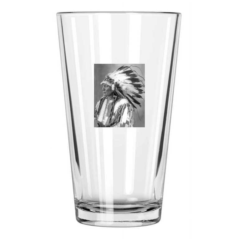 1898 Chief Hollow Horn Bear Native American Sioux Indian Pint Beer Glass