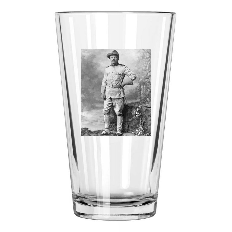 1898 Colonel Theodore 'Teddy' Roosevelt 'Rough Rider' 1 Pint Beer Drinking Glass