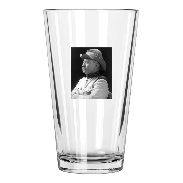 1898 Colonel Theodore 'Teddy' Roosevelt 'Rough Rider' 2 Pint Beer Drinking Glass
