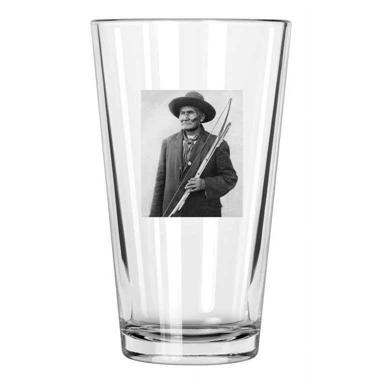 1898 Native American Indian Geronimo Apache Leader 1 Pint Beer Drinking Glass