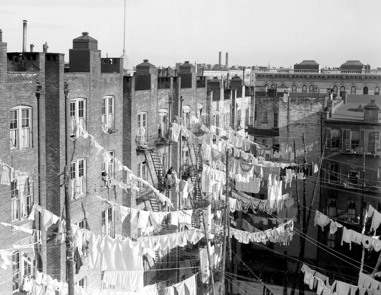 1900 1910 Laundry Tenements New York Nyc Ny Vintage Photograph Reprint