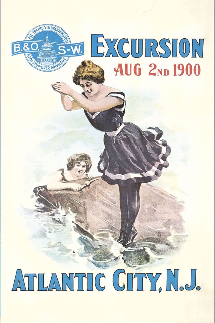 1900 B&O Railroad Excursion Atlantic City Nj Vintage Wall Art Poster
