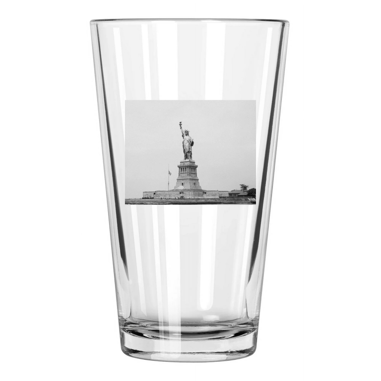 1900 New York Statue Of Liberty Photo Wall Art Pint Beer Drinking Glass