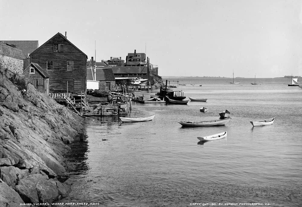 1901 Tucker'S Wharf Marblehead Ma Old Vintage Print 300 Piece Jigsaw Puzzle