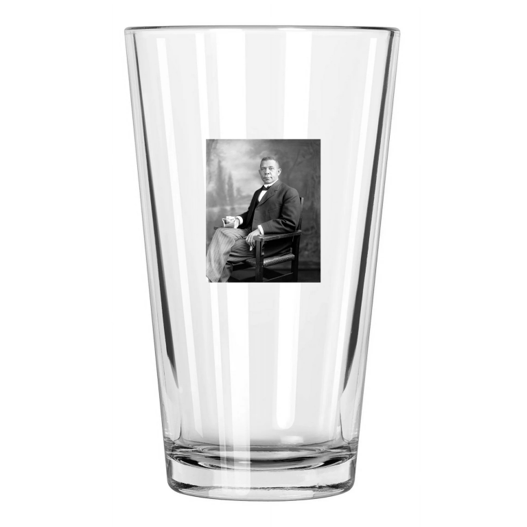 1905 Civil Rights Activist Booker T Washington Portrait Pint Beer Drinking Glass