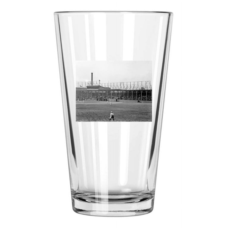 1905 Cleveland Indians League Park Photo Left Field Pint Beer Drinking Glass