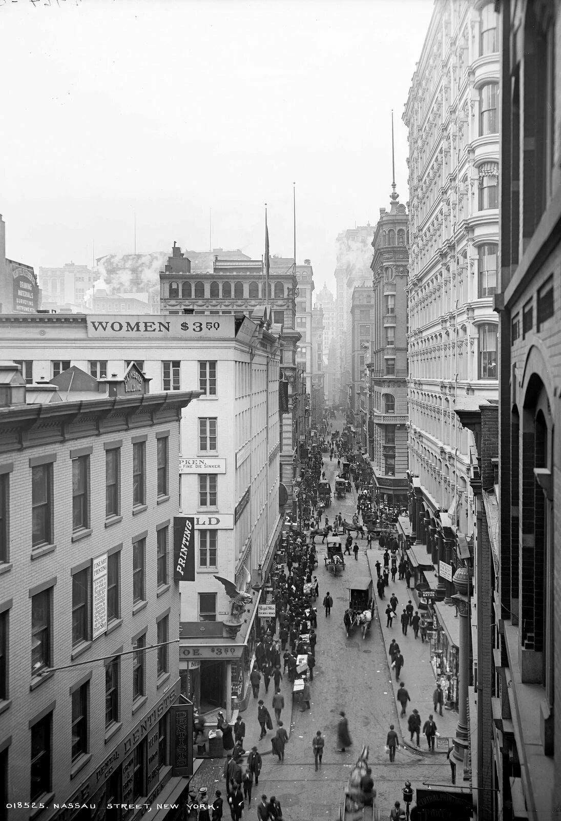 1905 Nassau Street New York City New York Vintage Old 300 Piece Jigsaw Puzzle