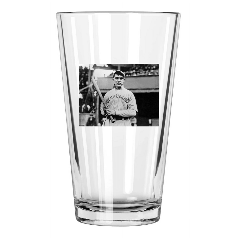 1906 Cleveland Naps Nap Lajoie Photo Indians Hof 1937 Pint Beer Drinking Glass