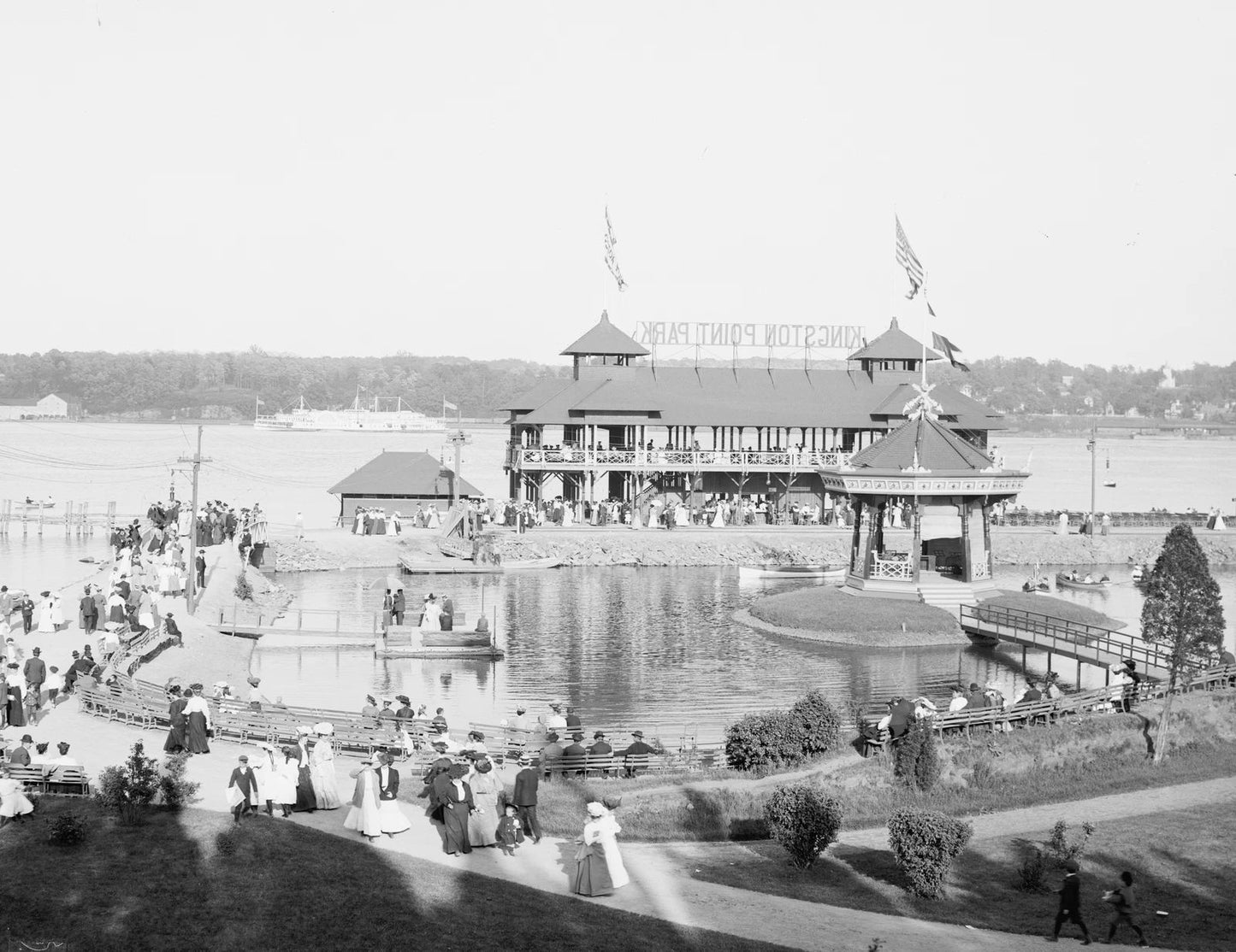 1906 Kingston Point Park Kingston New York Ny Old Vintage Photo 8 X 10 Reprint