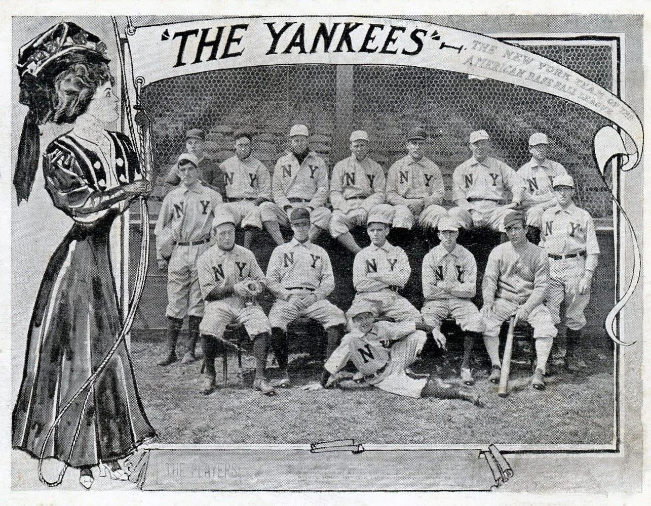 1907 New York Yankees Team Baseball Ny Mlb As Shown 300 Piece Jigsaw Puzzle