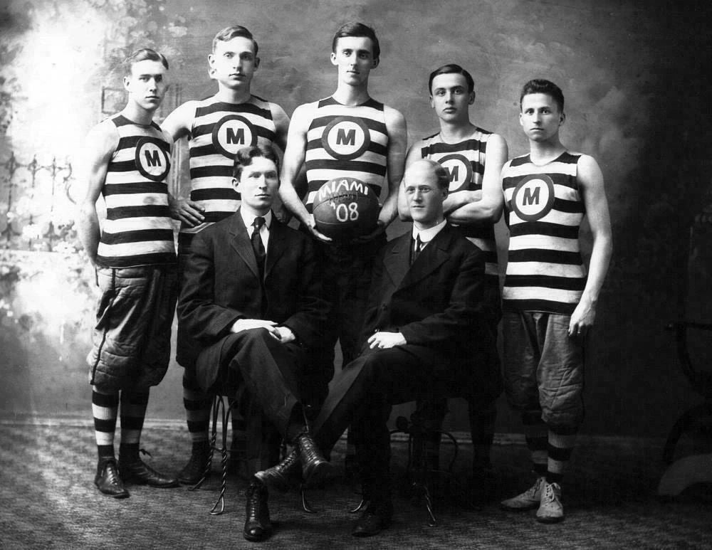 1908 Miami University Basketball Team Miami Ohio Old Photo Reprint