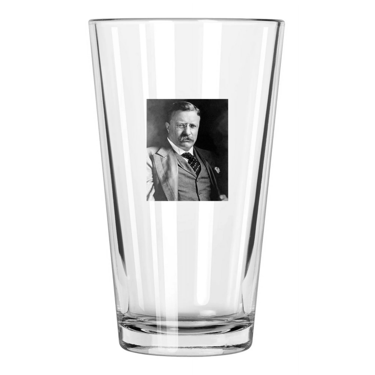 1908 Us Former President Theodore 'Teddy' Roosevelt Pint Beer Drinking Glass