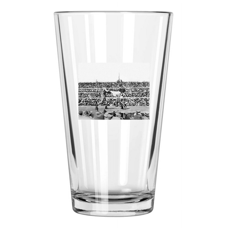 1910 Heavyweight Champion Jack Johnson Vs Jim Jeffries 3 Pint Beer Glass