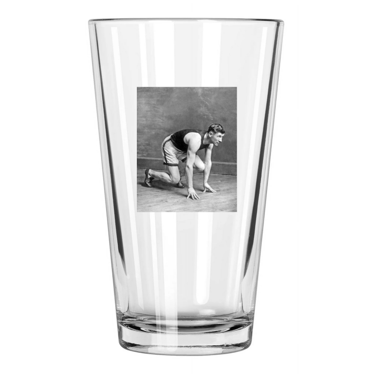1910 Jim Thorpe Photo All American Track Star College Pint Beer Drinking Glass