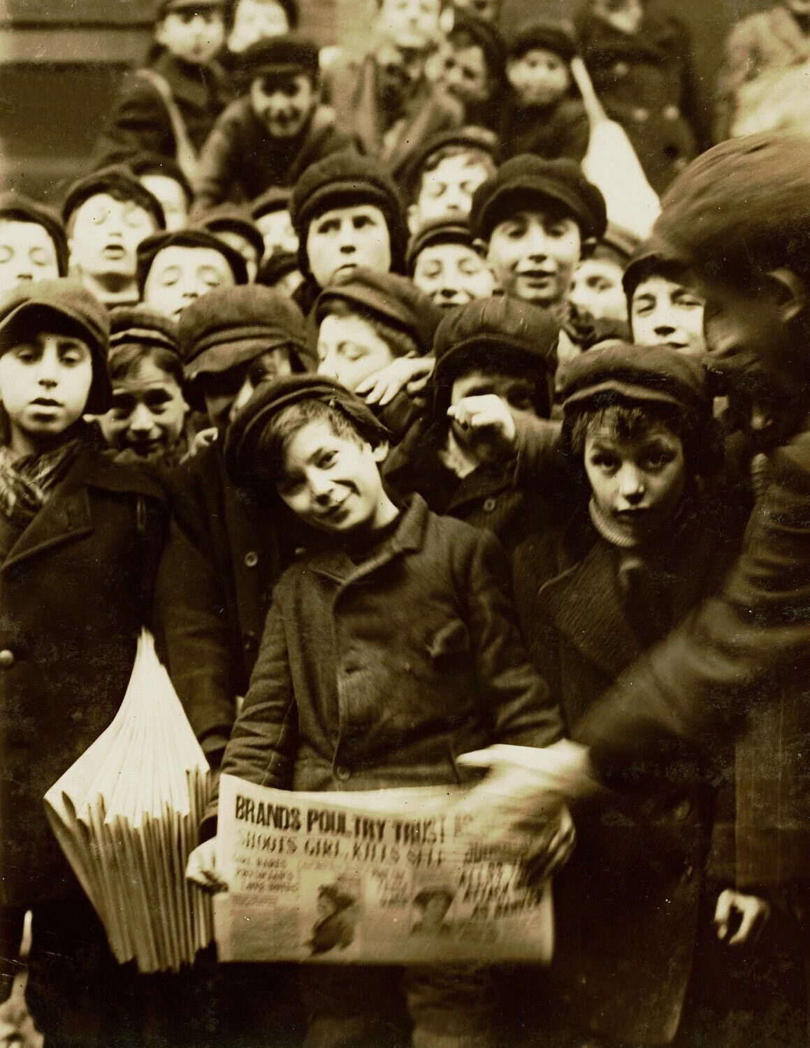 1910 Newsboys Syracuse New York Old Retro Vintage Photo Reprint