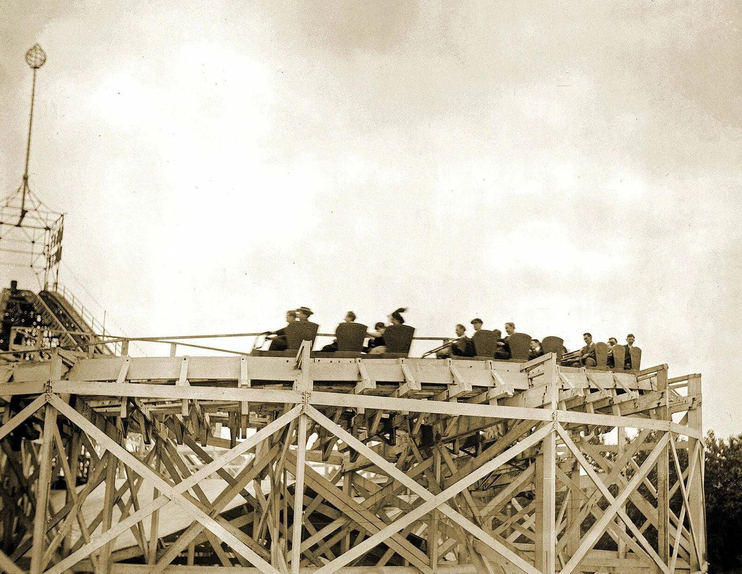 1910 Roller Coaster Coney Island New York Vintage Old Photo Reprint
