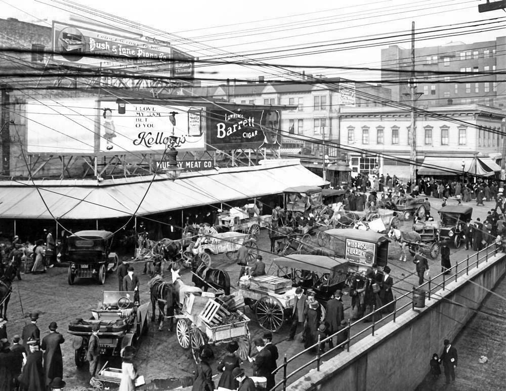 1912 Pike Place Market Seattle Washington Old Photo Reprint Reprint