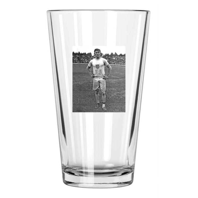 1912 Summer Olympics Jim Thorpe Stockholm Sweden 1 Pint Beer Drinking Glass