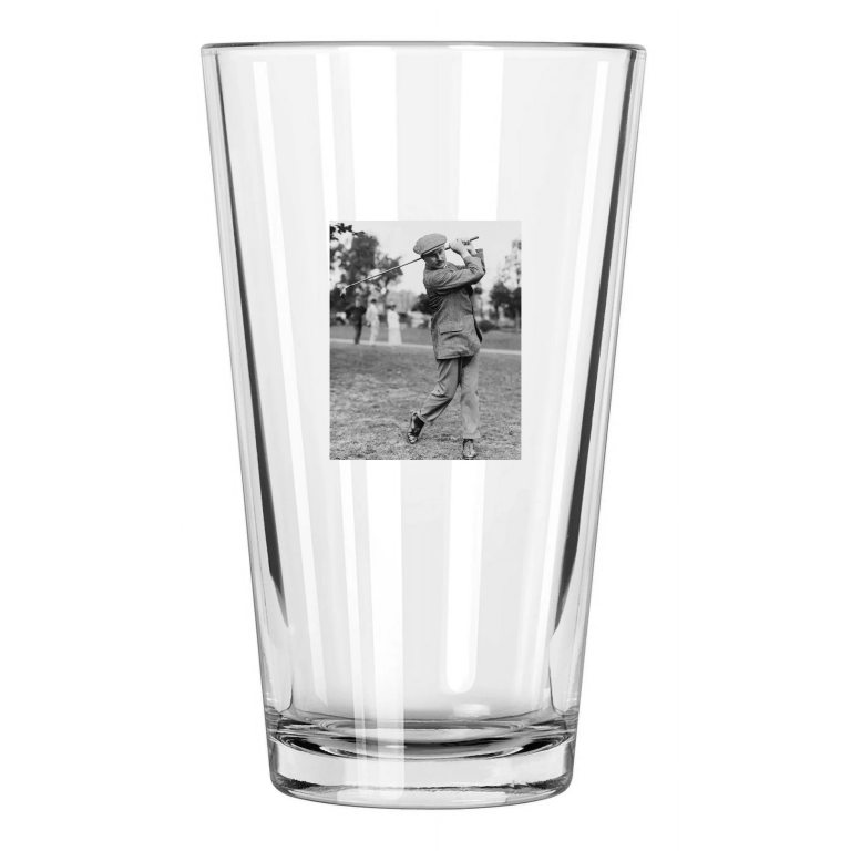 1914 Famous Golfer Harry Vardon Photo Golf Swing Pint Beer Drinking Glass