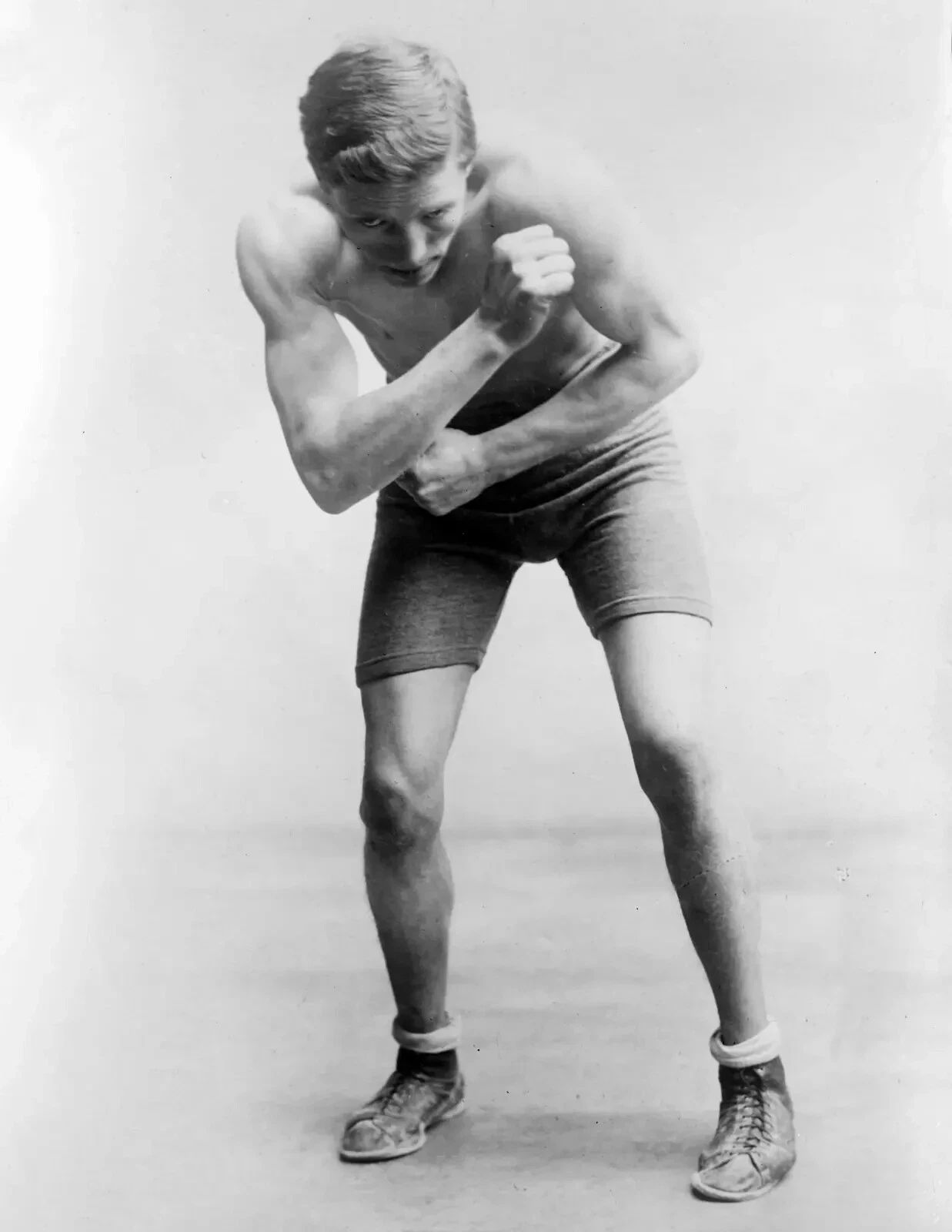 1915 Boxer Kid Lewis Fighter Mma Retro Black & White Picture Photo