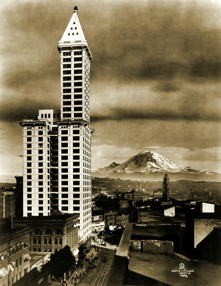 1915 Seattle Washington Old Vintage Cityscape Scenery 300 Piece Jigsaw Puzzle