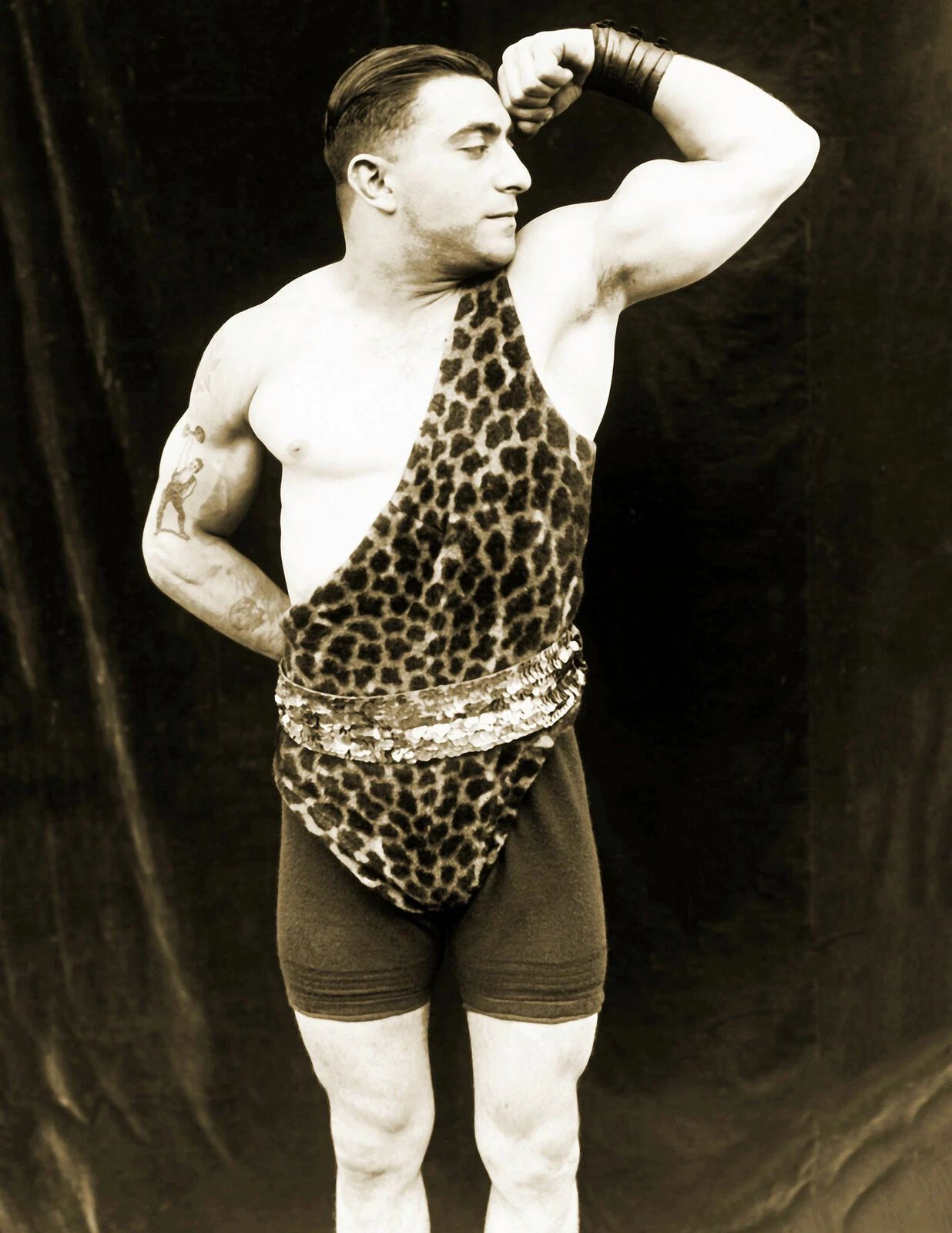 1916 Circus Strongman Old Vintage Historic Photo Reprint Show Muscle