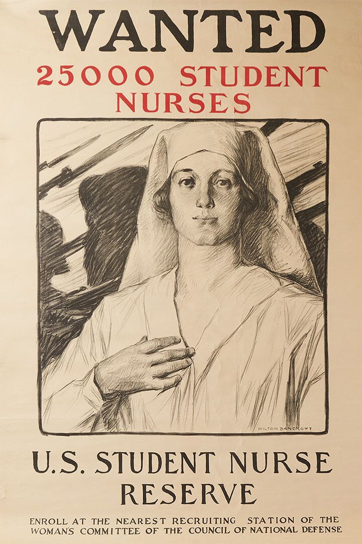 1917 Wanted 25000 Nurses Wwi Us Student Nurse Reserve Wall Poster