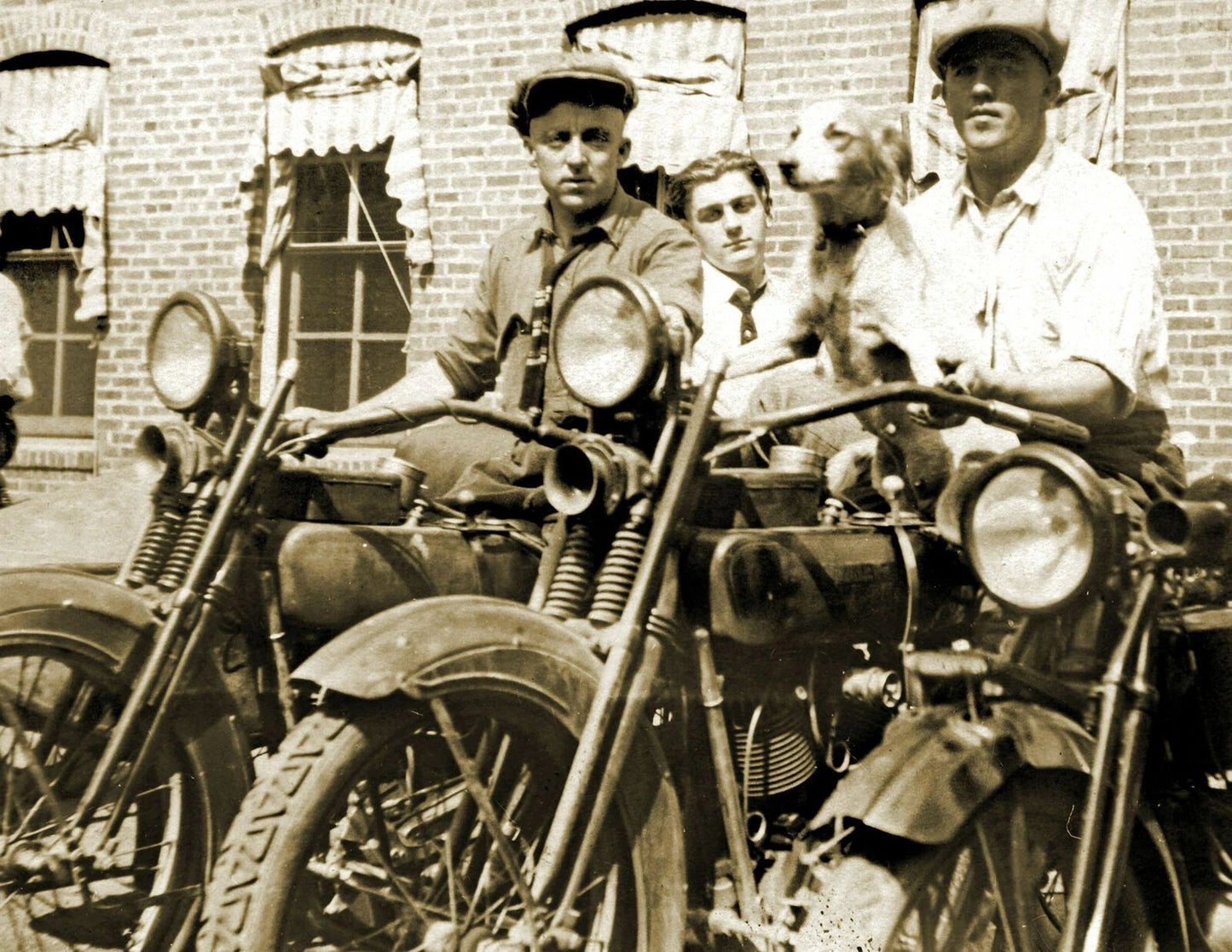 1920 Two Men On Motorcycles Durham Nc Vintage Old 300 Piece Jigsaw Puzzle