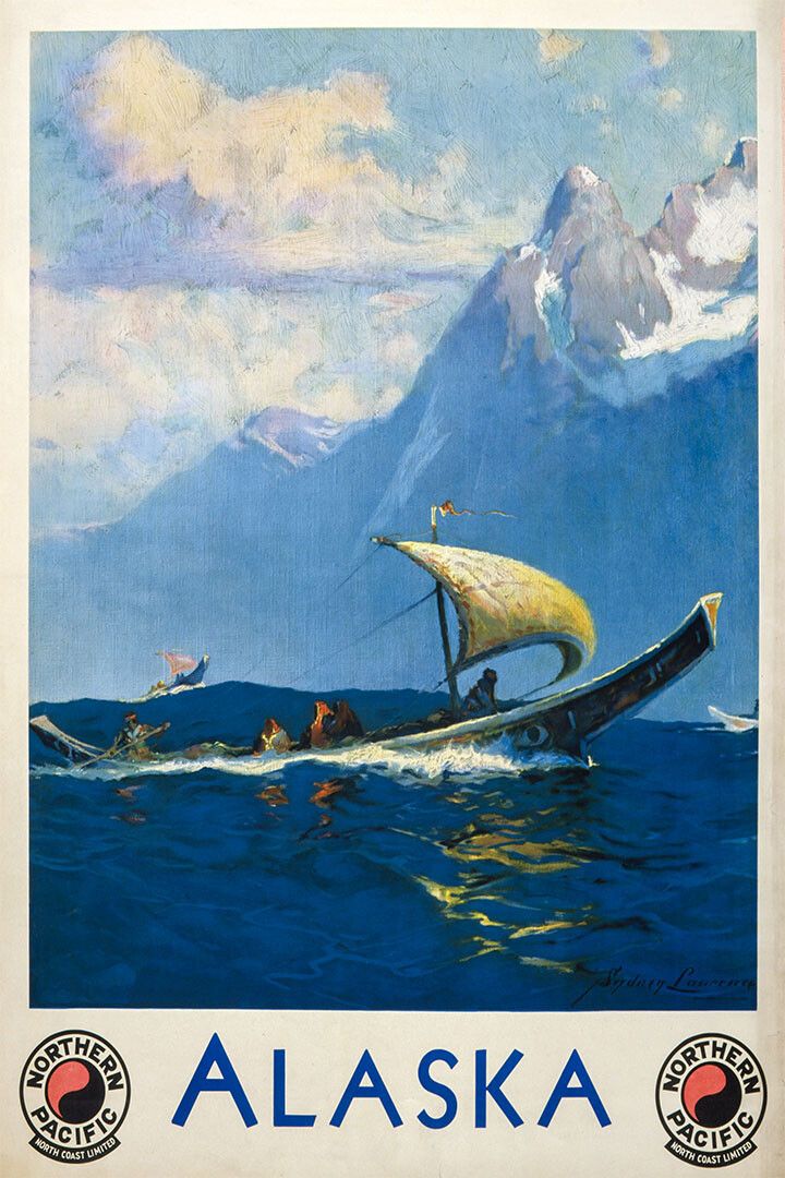 1920S Visit Alaska Northern Pacific Railway Vintage Travel Wall Poster