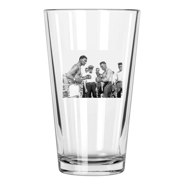 1923 Championship Jack Dempsey Vs Tommy Gibbons Photo Pint Beer Drinking Glass
