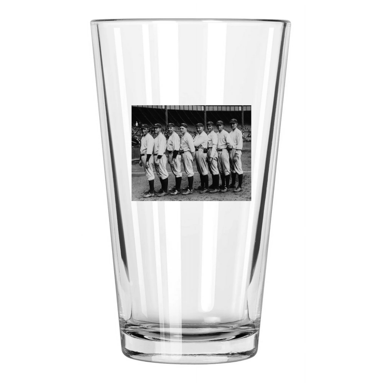 1923 New York Yankees Pitching Staff Mays Hoyt Pennock Pint Beer Drinking Glass