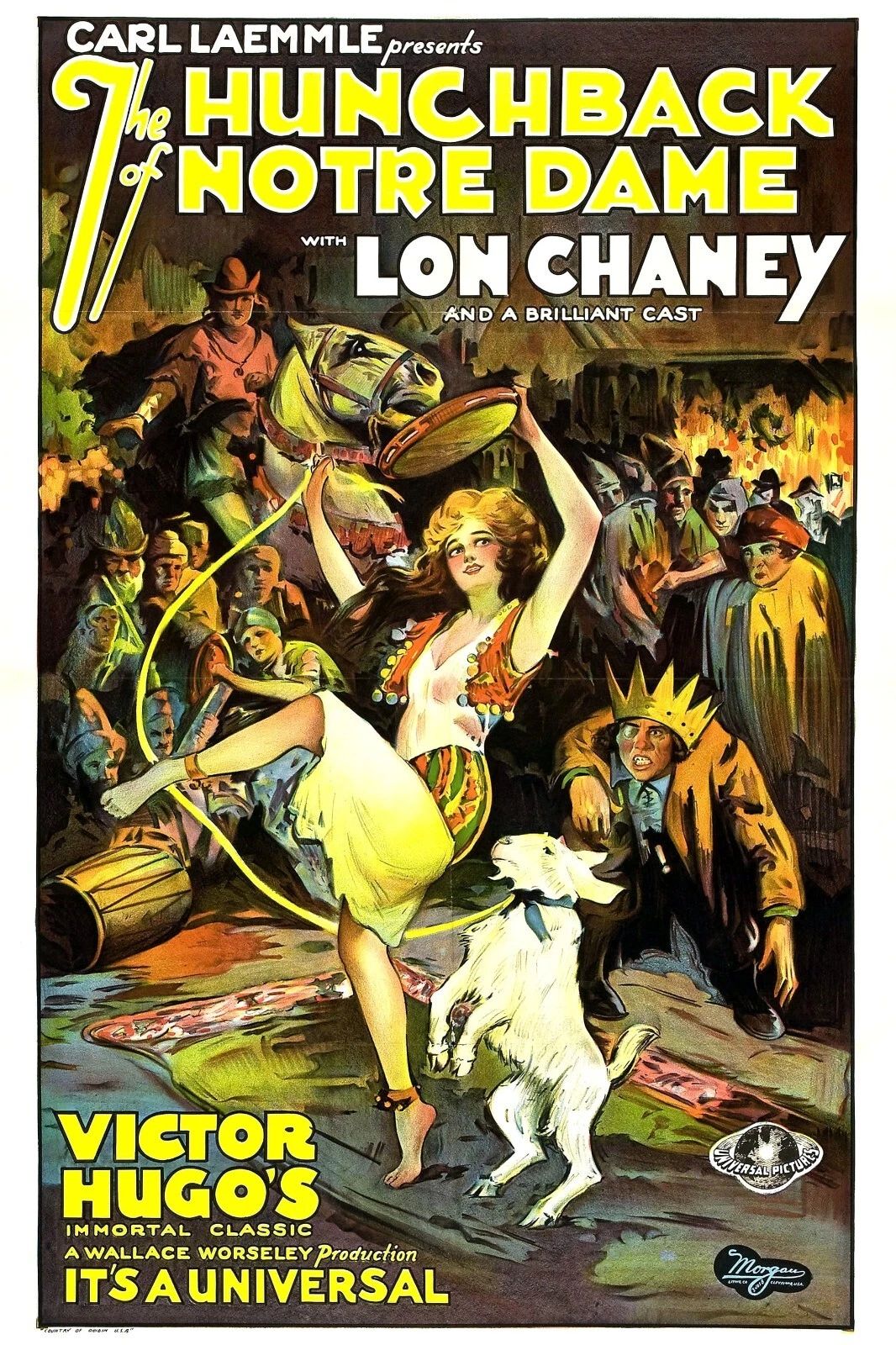 1923 The Hunchback Of Notre Dame Movie Poster Lon Chaney Patsy Ruth