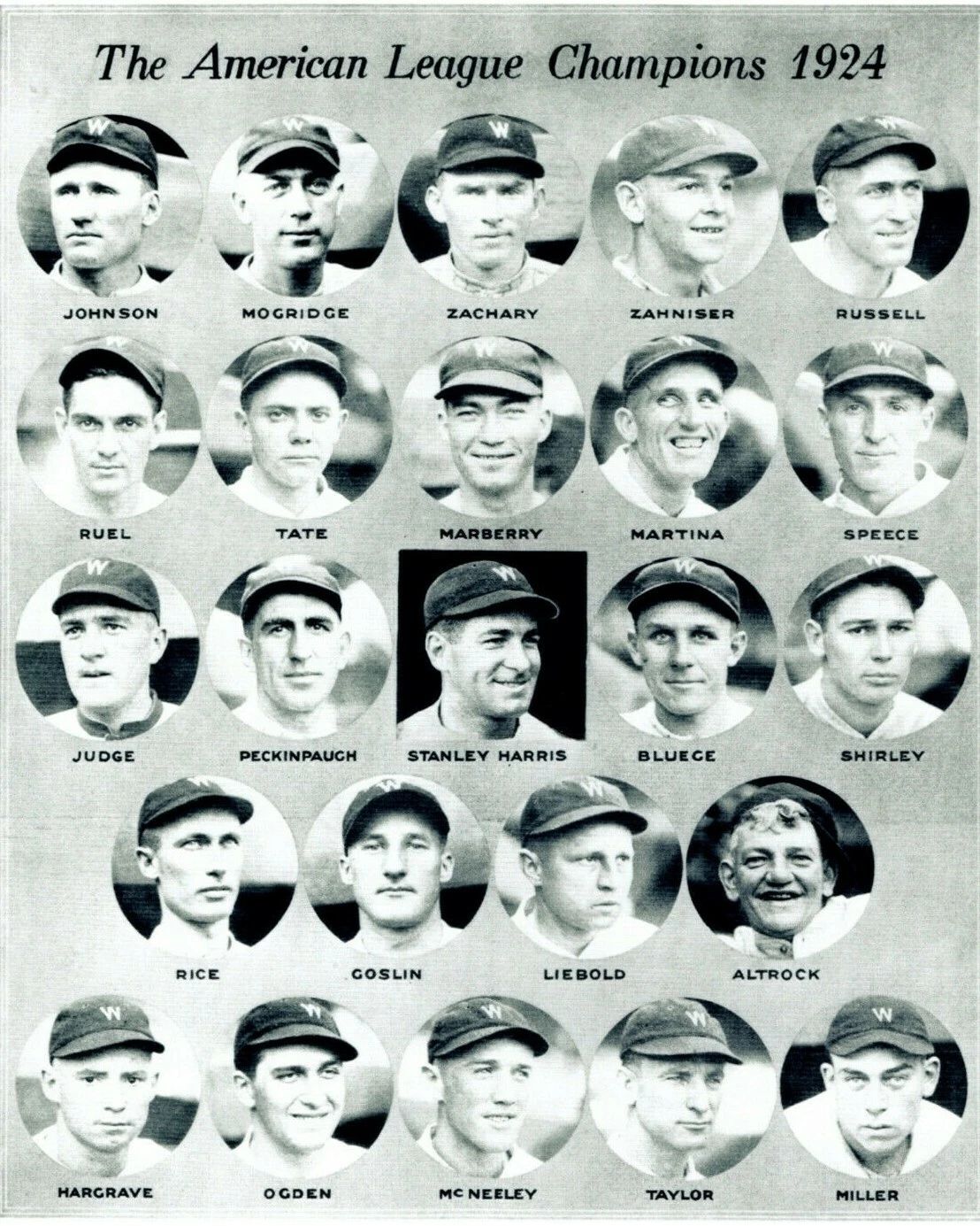 1924 Washington Senators Team Mlb Baseball Al Champs 300 Piece Jigsaw Puzzle