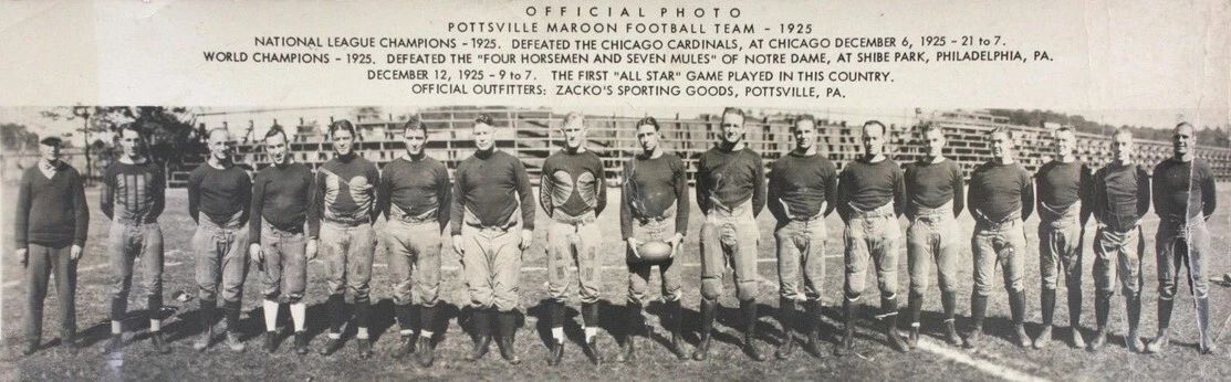 1925 Pottsville Maroons Team Photo Picture Nfl Football Very Wide Border